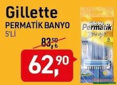 GİLLETTE PERMATİK BANYO 5'Lİ TIRAŞ BIÇAĞI GİLLETTE PERMATİK BANYO 5'Lİ TIRAŞ BIÇAĞI
